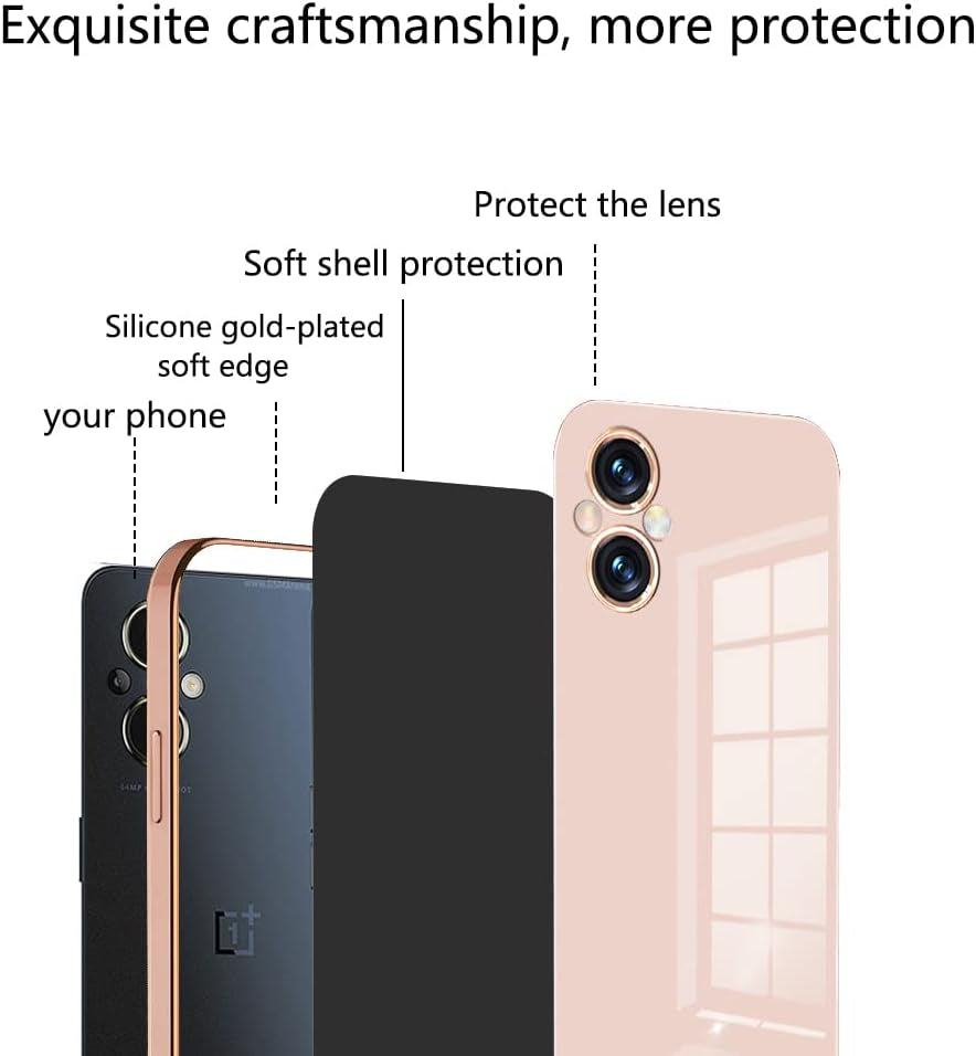 Wousunly Compatible with Oneplus Nord N20 5G Case Silicone Pink, Plating Phone Oneplus Nord N20 5G Case Shockproof Thin and Soft Cover (Pink)  Wousunly   