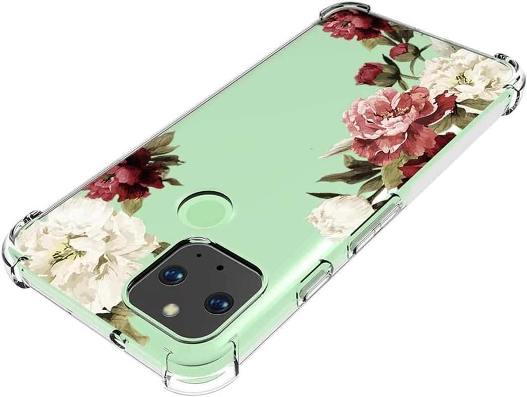 Zoeirc Case for Google Pixel 5 Case, GD1YQ GTT9Q Clear Case for Girls Women, Soft TPU Shockproof Protective Transparent Case Cover for Google Pixel 5 (Blossom Flower)  Zoeirc   
