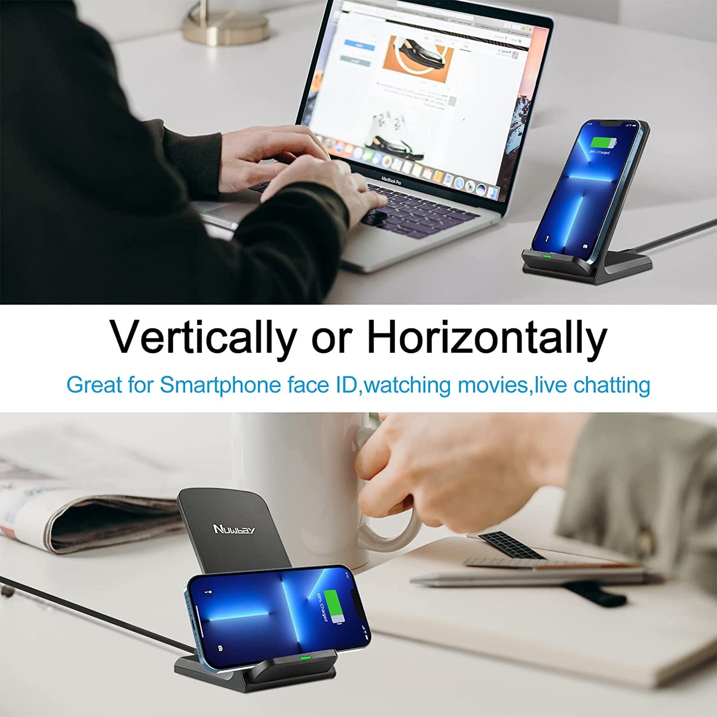 Samsung Galaxy S23 | S23+ | S23 Ultra | S22 | S21 | S20 FE | S10 | S10E | S9 plus | S8 | S7 | S6 Edge | Note 20 | 10 | 9 | 8 | Z Flip Fold 3 Qi-Certified 10W Fast Wireless Charger Charging Stand  OneCut   