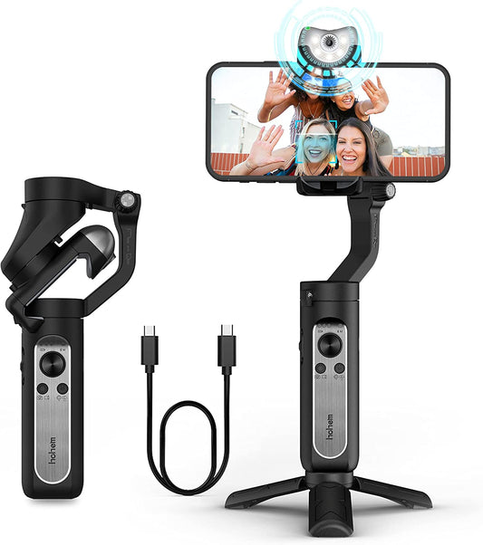Gimbal Stabilizer for Smartphone, Hohem Isteady V2 Gimbal Portable and Foldable 3-Axis Gimbal Stabilizer, Vlog Stabilizer, for Youtube Tiktok Video with AI Visual Tracking Gimbal  hohem   