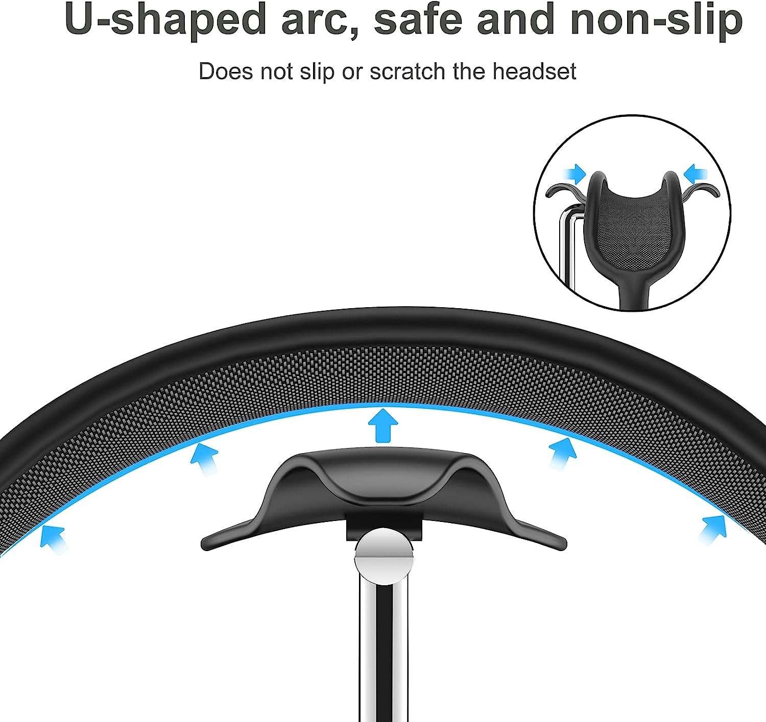 SHUOSUO Headphone Stand Aluminum, Headset Holder with Solid Base for Desk, Compatible with Airpods Max, Beats, Bose, B&O, Sony, Sennheiser, Etc (Silver)  SHUOSUO   