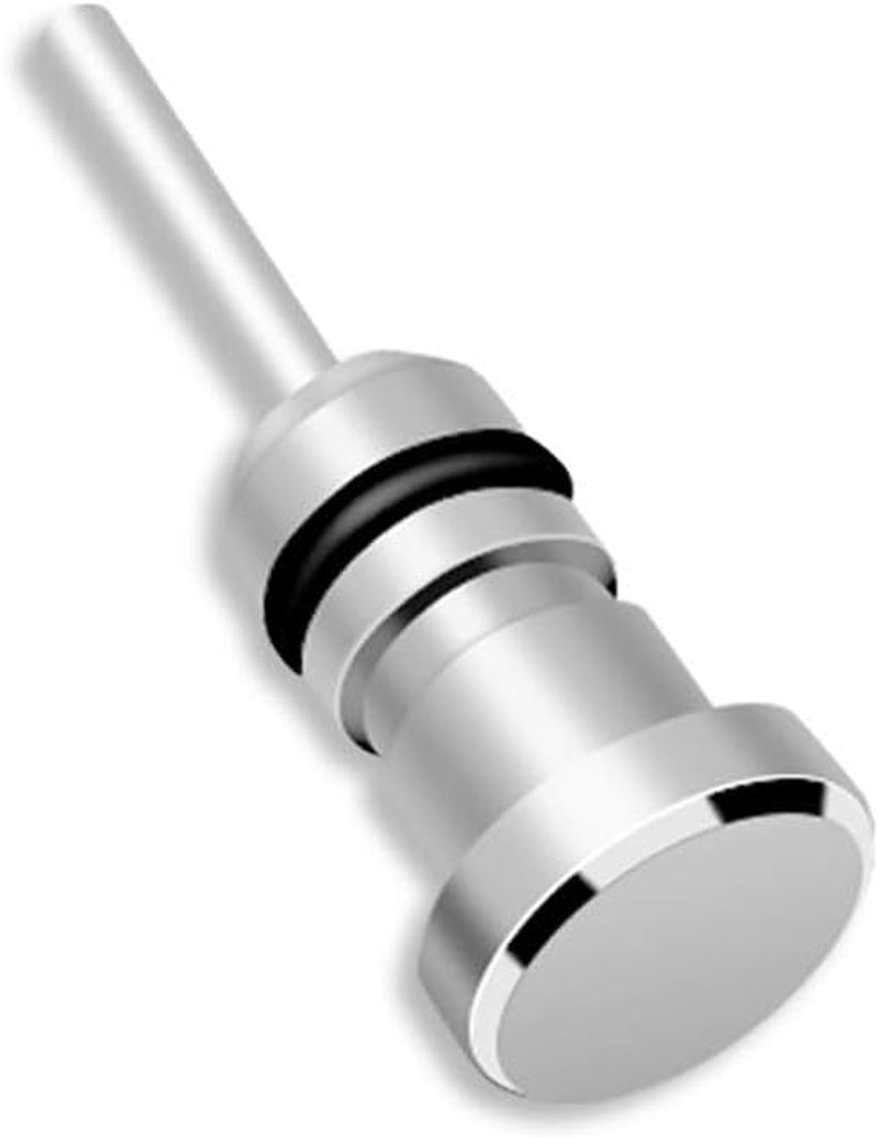 MOHALIKO anti Dust Plugs, Dust Port Covers, Earphone 3.5Mm AUX Jack Connector anti Dust Plug Card Removal Pin for Phone Black  MOHALIKO Silver  