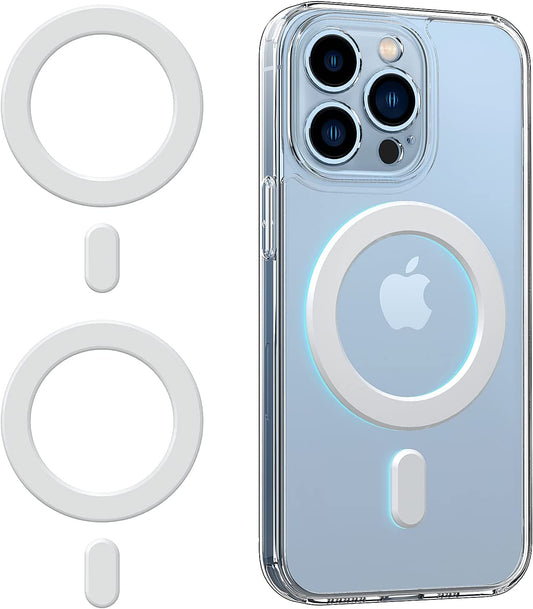 OUTXE Magnetic Adapter Ring 2 Pack, Universal Magnet Sticker Compatible with Magsafe Accessories & Wireless Charging for Iphone 14/13/12/11 Mini Pro Max, Galaxy S22/S21 Fe Ultra and Phone Case -White  OUTXE   