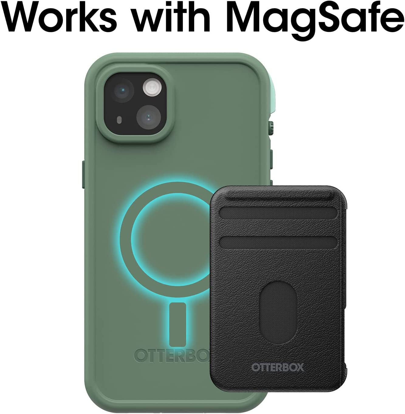 Otterbox FRĒ Series Waterproof Case with Magsafe (Designed by Lifeproof) for Iphone 14 - Dauntless (Green)  OtterBox   