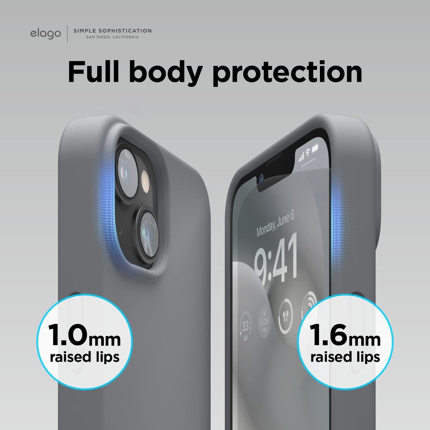 Elago Compatible with Iphone 14 Case, Liquid Silicone Case, Full Body Protective Cover, Shockproof, Slim Phone Case, Anti-Scratch Soft Microfiber Lining, 6.1 Inch (Dark Grey)  elago   