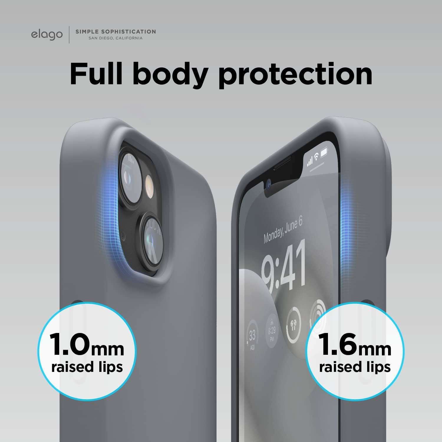Elago Compatible with Iphone 14 Case, Liquid Silicone Case, Full Body Protective Cover, Shockproof, Slim Phone Case, Anti-Scratch Soft Microfiber Lining, 6.1 Inch (Dark Grey)  elago   