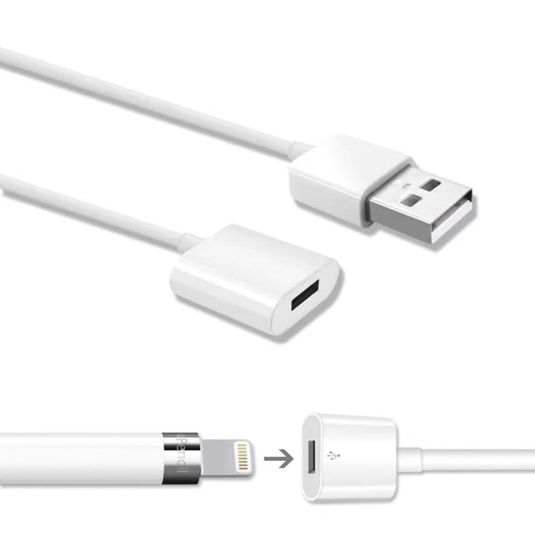 Design for Apple Pencil Charging Adapter Compatible with Apple Pencil 1St Generation,3.3Ft Ipencil 1 Gen Accessories Charger Cable Help for I Pad Extend Battery Life & Protect Charging Port (1 Pack)  ONGAHON   