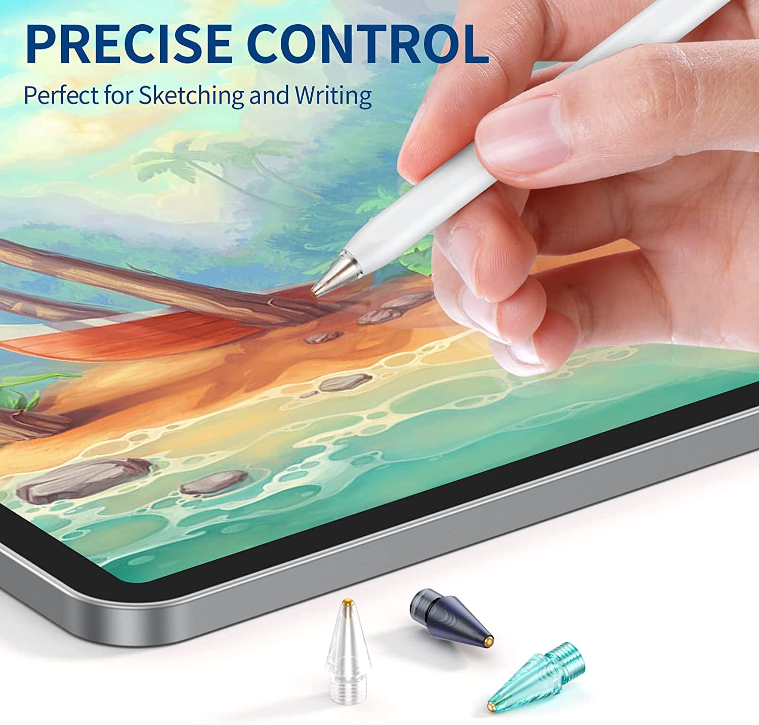 Upgraded Pencil Tips for Apple Pencil 2Nd/1St Generation, Well Precision Control Replacement Pen Tips, Metal Wear-Resistant Pen Nibs (3 Pack)  OOCLCURFUL   