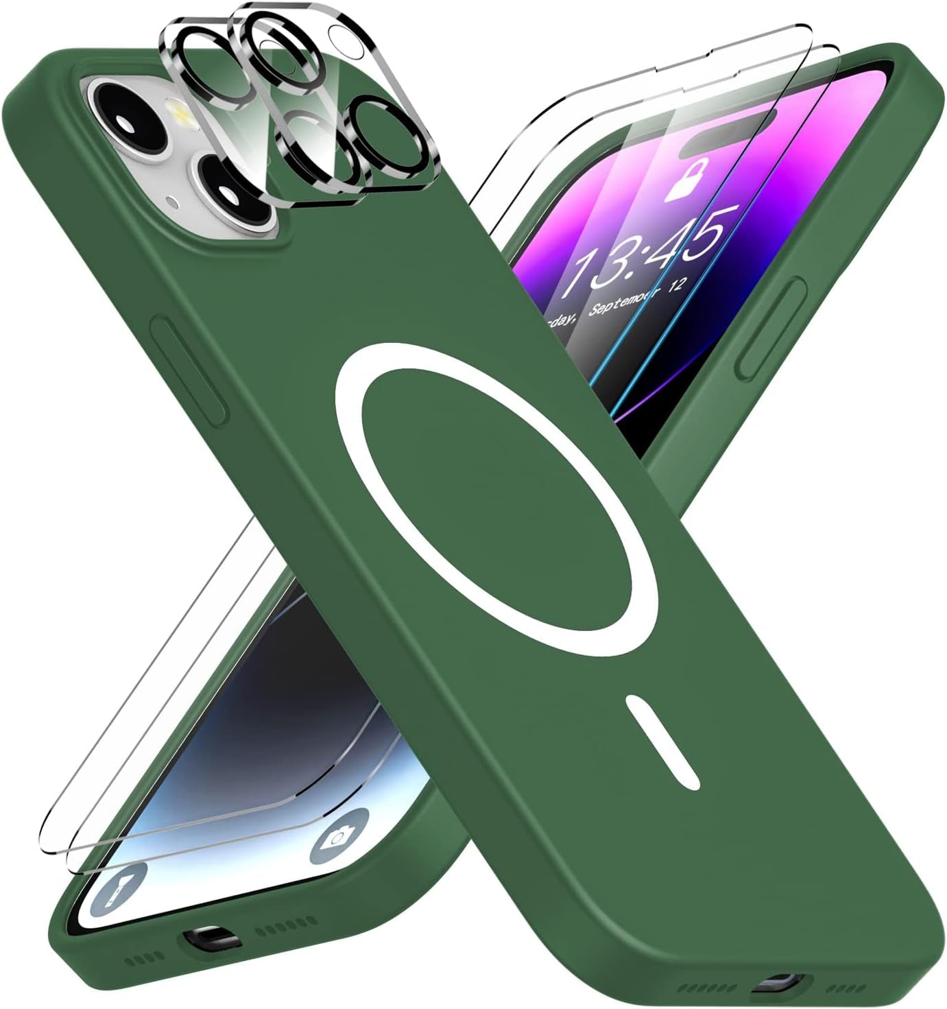 Jaroco for Iphone 14 Pro Case, [Military Grade Drop Protection] [2 Pcs Screen Protector & Camera Lens Protector] Full-Body Shockproof Protective for Iphone 14 Pro Phone Case 6.1 Inch (Red)  jaroco Alpine Green Iphone 14 Plus 