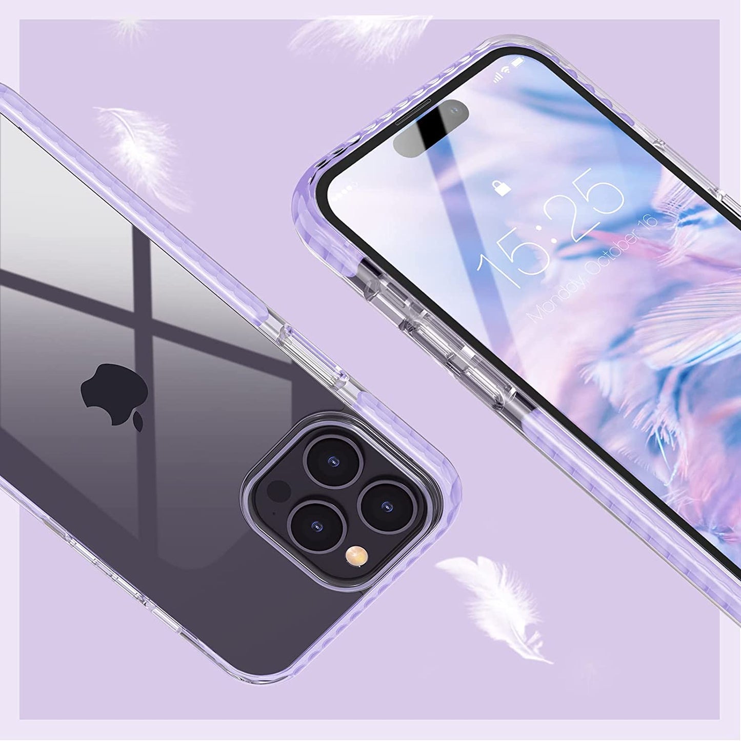 MATEPROX Compatible with Iphone 14 Pro Max Case Clear Thin Slim Crystal Transparent Cover Shockproof Bumper Case for Iphone 14 Pro Max 6.7" 2022(Purple)  MATEPROX   