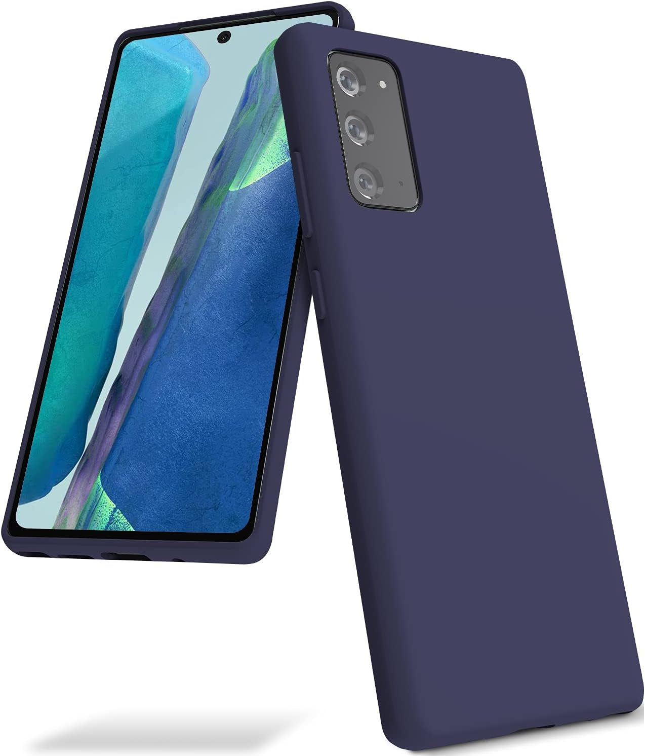 GOOSPERY Liquid Silicone Case for Galaxy Note 20 (6.7 Inches - 2020) Silky-Soft Touch Full Body Protection Shockproof Cover Case with Soft Microfiber Lining - Black  GOOSPERY Navy  
