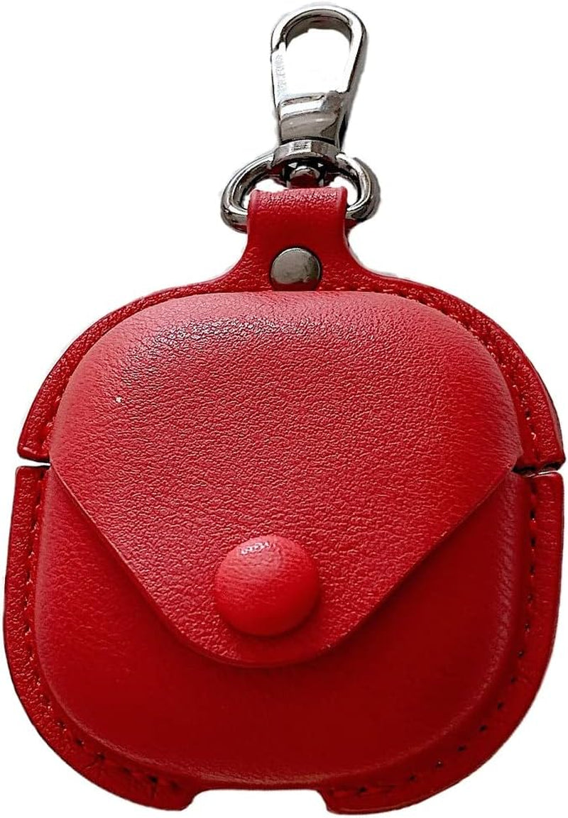 SKPY Cases for Samsung Galaxy Buds2 Pro/Buds 2/Buds Pro/Buds Live with Keychain, Cute Cool Leather Shockproof Cover for Girls Boys Teens Kids  SKPY Red  