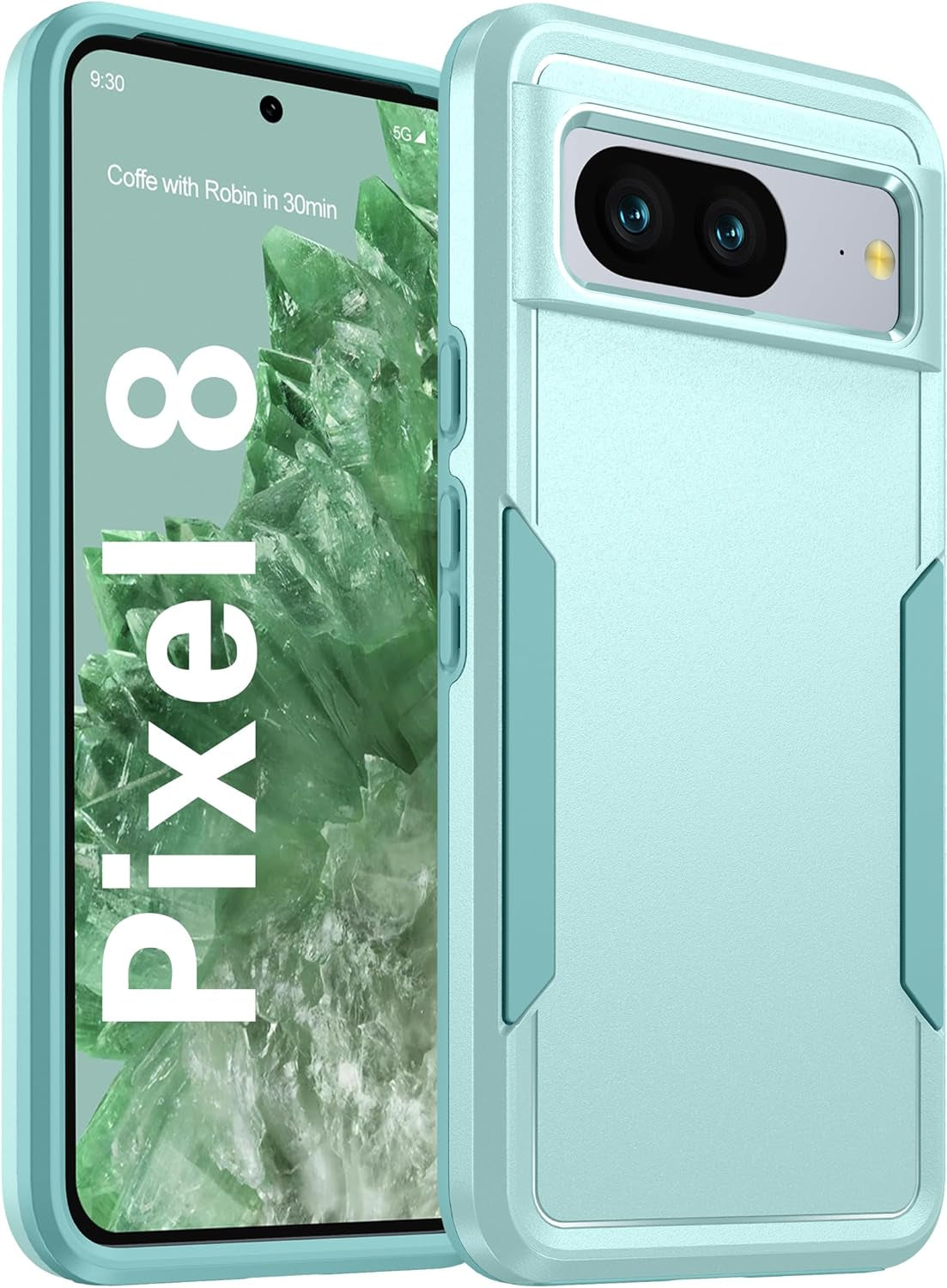 Oterkin for Pixel 8 Pro Case Clear,[20X Anti-Yellowing] Google Pixel 8 Pro Case with [Built-In 4 Airbags] Military-Grade Shockproof Bumper Protective Phone Case for Google Pixel 8 Pro 6.7 Inch-Clear  Oterkin Green Google Pixel 8 Case 