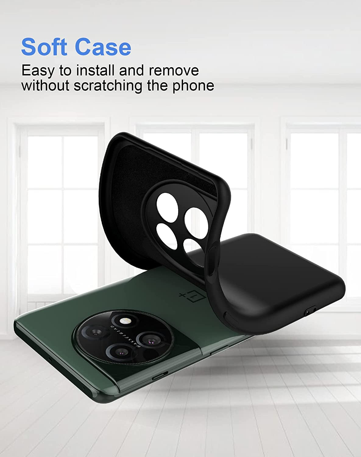 Cresee Case for Oneplus 11 5G, Thin TPU Cover with Camera Protection Soft Interior Slim Phone Case for Oneplus 11 - Black  Cresee   