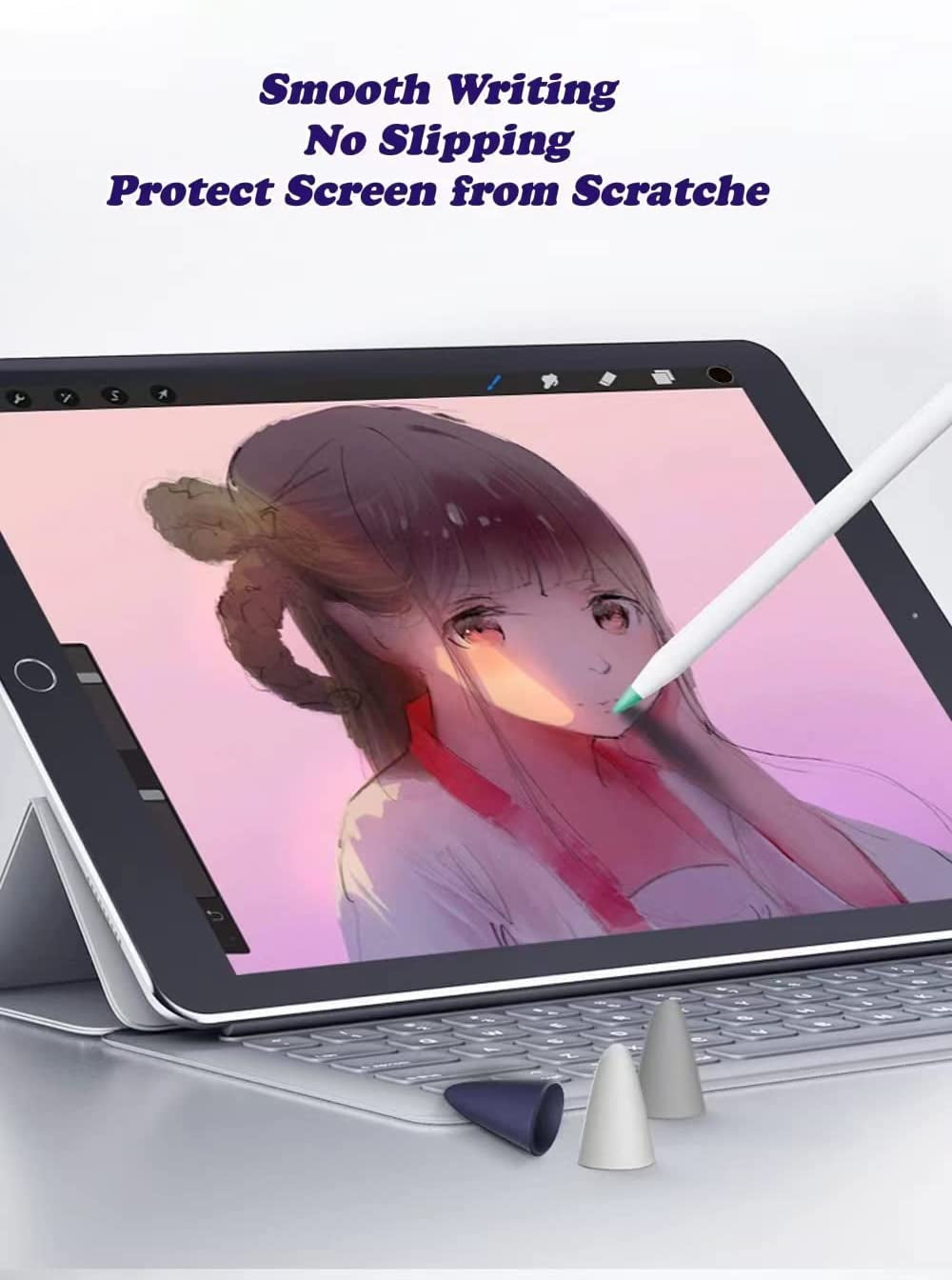 8PCS Silicone Nib Covers Compatible with Apple Pencil 1St & 2Nd Generation, Apple Pencil Accessories Tip Cover for Writing Noiseless for Apple Pencil  OUYANG   