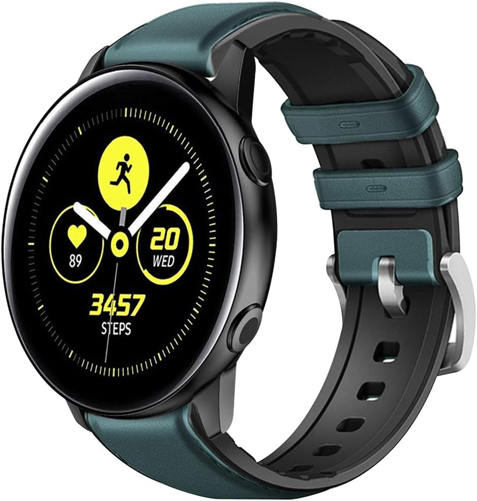 Morsey 20Mm Quick Release Watch Band Compatible with Samsung Galaxy Watch Active 2 40Mm 44Mm/ 42Mm/Pebble/Gizmo/Ticwatch Smart Watch, Nylon Breathable Replacement Sport (Black)  Morsey Z1 Leather-Jasper  