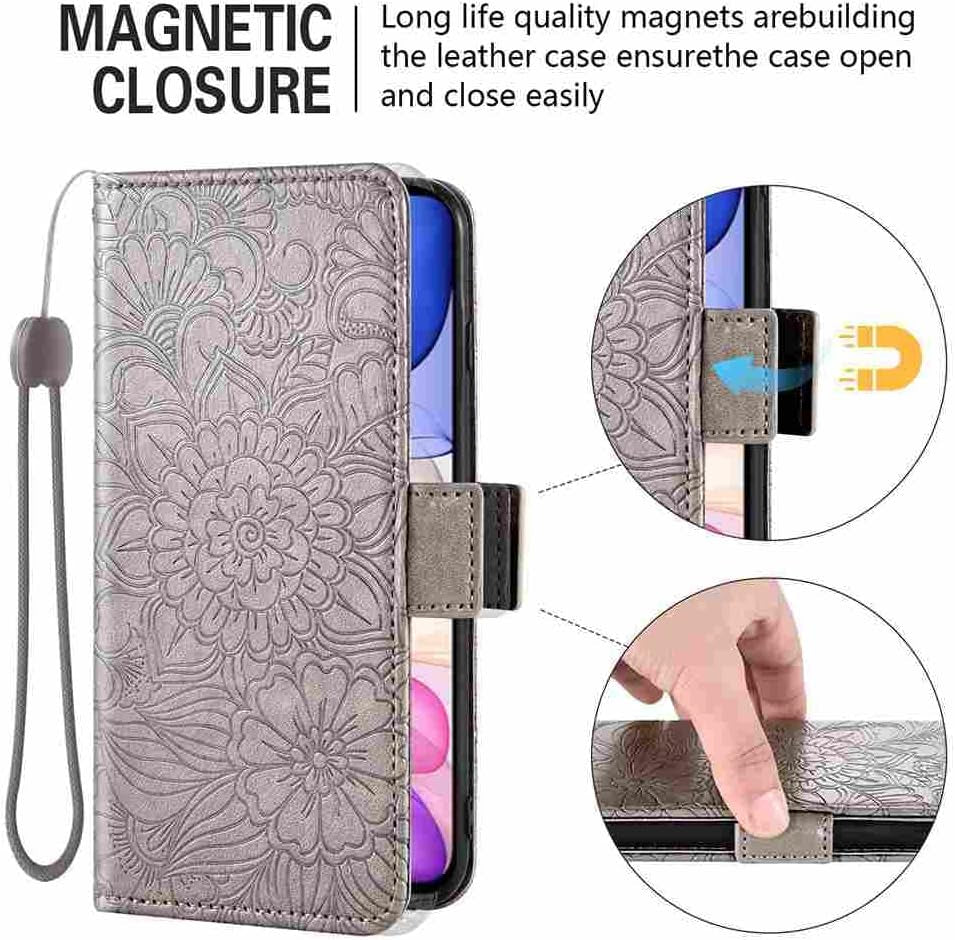 DIIGON Phone Cover Folio Wallet Case for LG G8, Premium PU Leather Slim Fit Cover for LG G8, 1 Photo Frame Slot, Prevent Dirt, Gray  DIIGON   