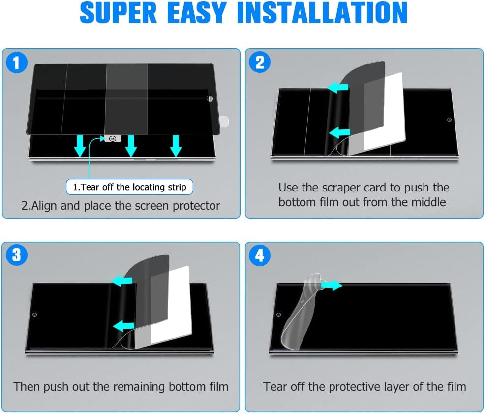 [2+2 Pack] Galaxy Note 20 Ultra 6.9 Inch Privacy Screen Protector with Camera Lens Protector, Fingerprint Compatible, Bubble Free, Flexible Anti-Spy TPU Film for Samsung Galaxy Note 20 Ultra 5G  AFSKU   