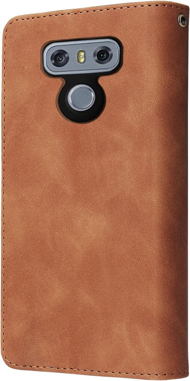 Asuwish Compatible with LG G6 Wallet Case and Tempered Glass Screen Protector Flip Cover Card Holder Stand Cell Accessories Phone Cases for LGG6 Thinq LG6 Thin Q G 6 plus G6+ 6G VS988 H872 Women Brown  Asuwish   