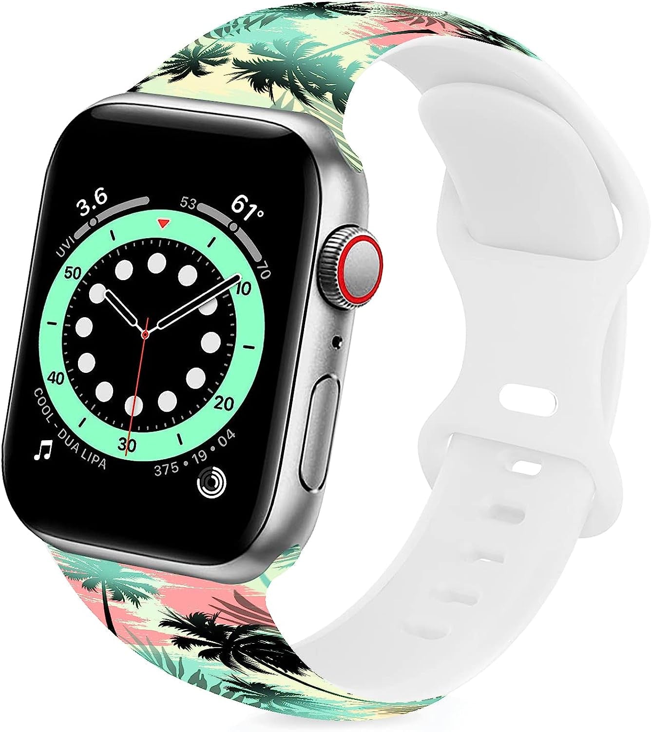 BACDOILQ Summer Watch Band Tropical Palm Tree Sea Turtle Smartwatch Bands Wristband Compatible with Watch 38Mm 40Mm 41Mm Soft Silicone Strap Replacement for Series 8/7/6/5/4/3/2/1/SE  BACDOILQ   