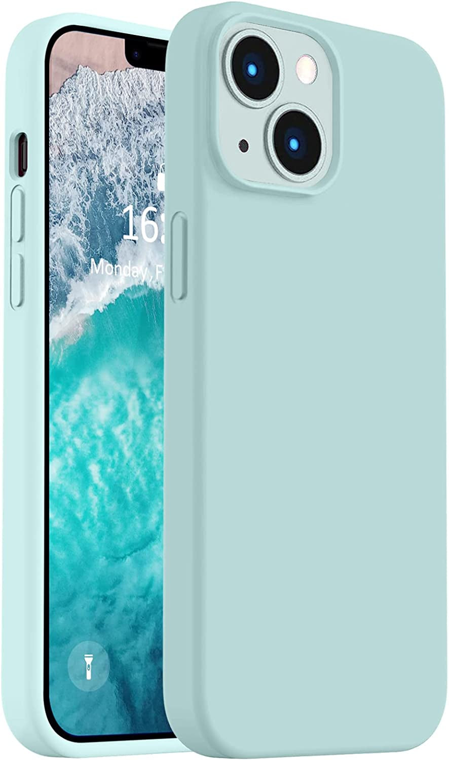 Vooii Compatible with Iphone 14 Case,[Silky Touch Premium Liquid Silicone] [Soft Anti-Scratch Microfiber Lining], Ultra Slim Shockproof Protective Case for Iphone 14 - Bright Orange  Vooii Mint  