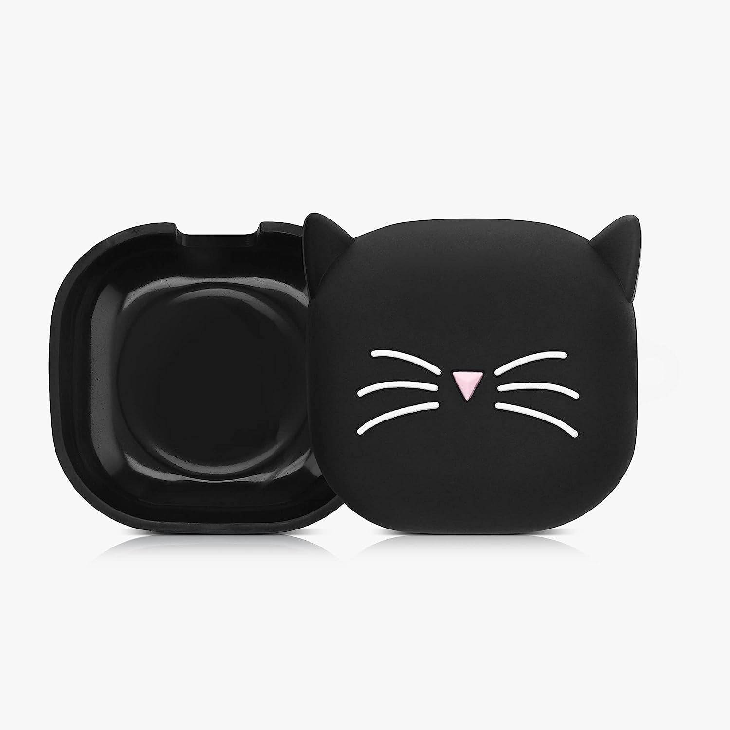 Kwmobile Silicone Case Compatible with Samsung Galaxy Buds 2 Pro/Buds 2 / Buds Live - Case Soft Cover - Cat Black/White  KW-Commerce   