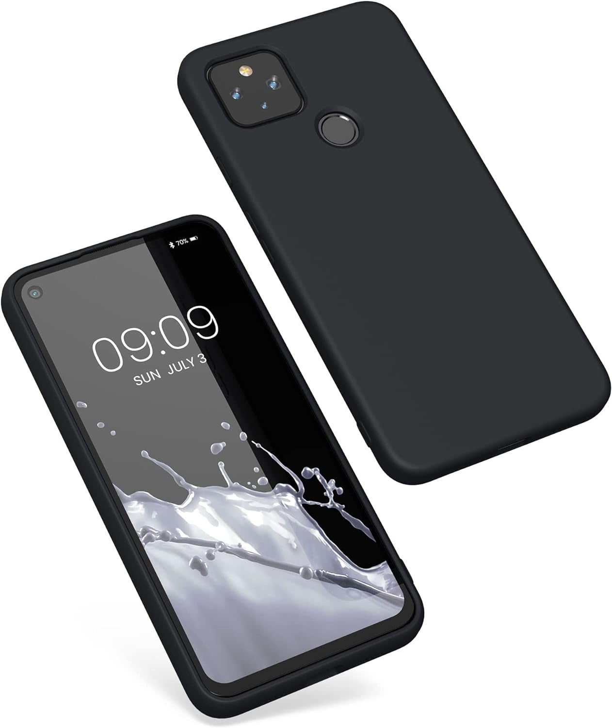 Kwmobile Case Compatible with Google Pixel 4A 5G Case - Slim Protective TPU Silicone Phone Cover - Black Matte  KW-Commerce   