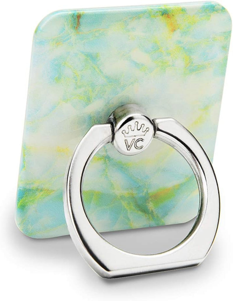 Velvet Caviar Cell Phone Ring Holder - Finger Ring & Stand - Improves Phone Grip Compatible with Iphone, Galaxy and Most Cases (Except Silicone/Leather) - Moonstone Holographic Pink Blue Marble  Velvet Caviar Jade Marble  