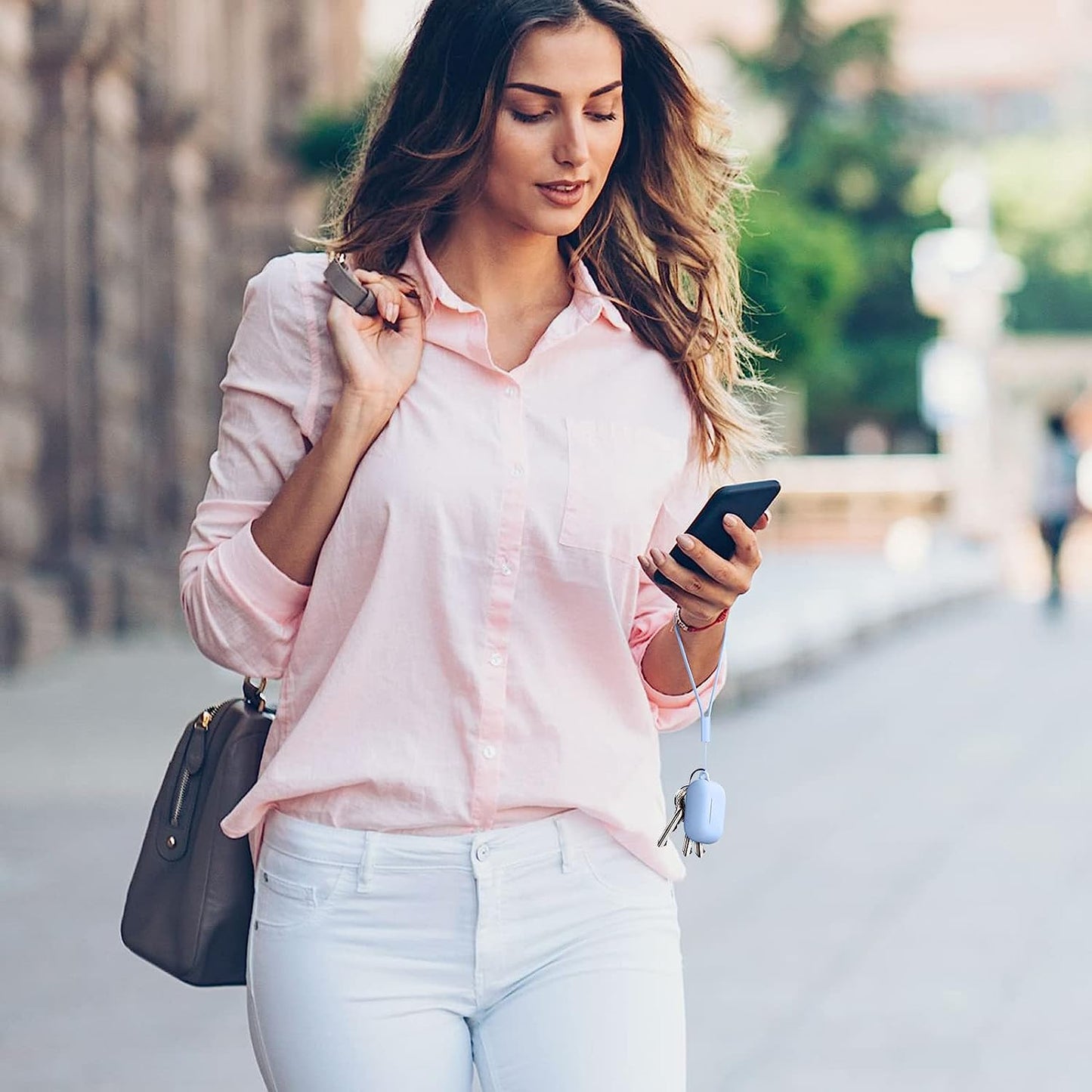 Lerobo for Airpods Pro 2Nd/1St Generation Case Cover with Keychain & Lanyard,Soft Silicone Skin Full Protective Airpod Pro Case for Apple Airpod Pro 2022/2019 Charging Case [Front LED Visible] Lilac  PJStore-US   