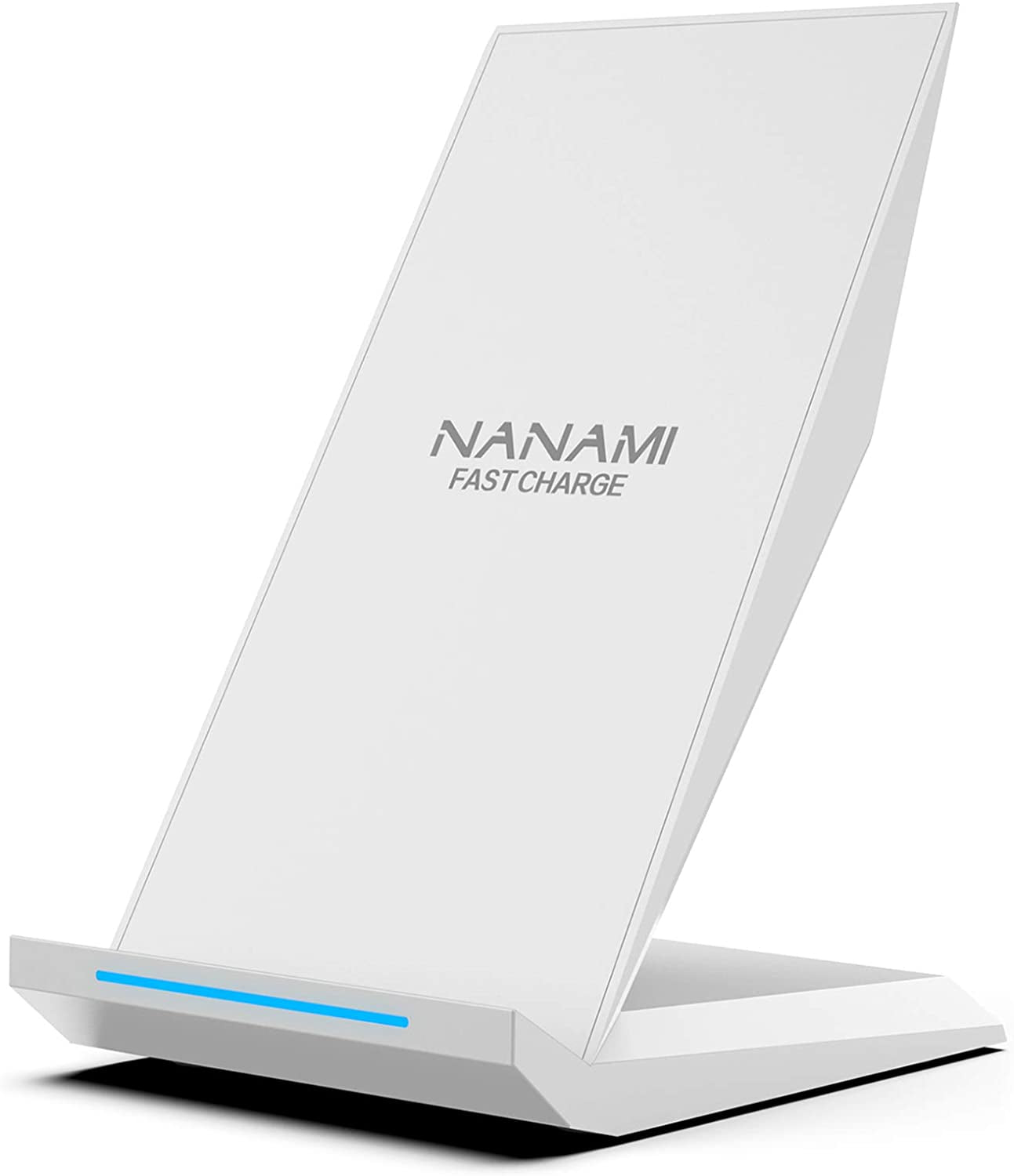 Fast Wireless Charger,Nanami Qi Certified Wireless Charging Stand Compatible Iphone 14/13/12/SE 2020/11/XS Max/Xr/X/8 Plus,Samsung Galaxy S23/S22/S21/S20/S10/S9/Note 20 Ultra/10 and Qi-Enabled Phone  NANAMI Elegant White  