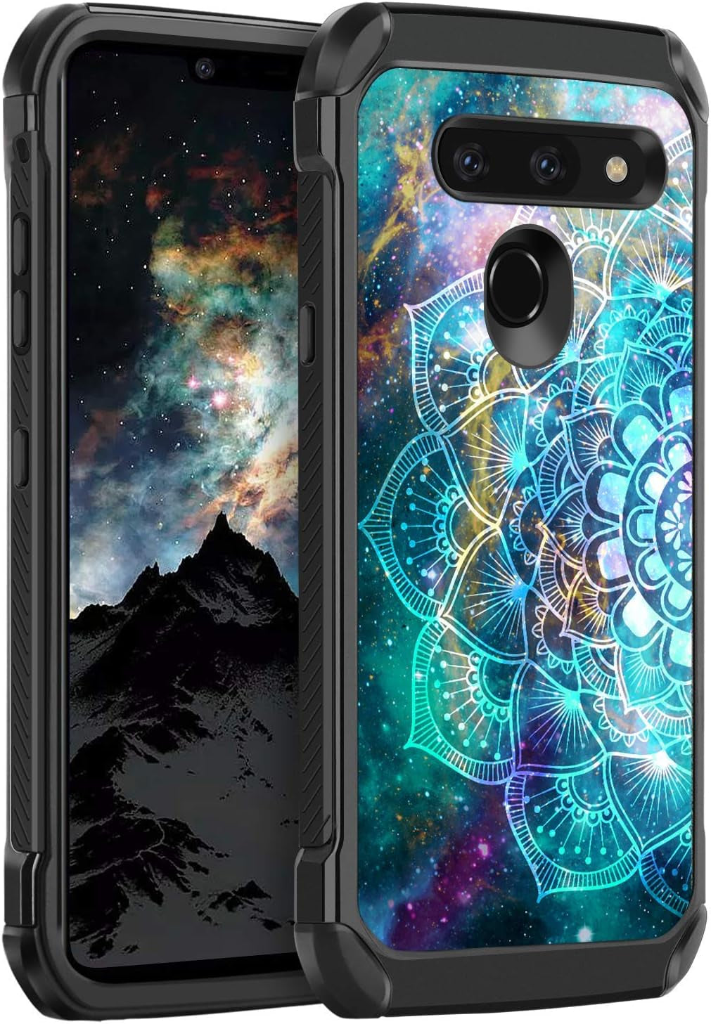 BENTOBEN Compatible with LG G8 Thinq/Lg G8 Case, Shockproof Glow in the Dark Luminous 2 in 1 Hard PC Soft TPU Bumper Protective Phone Case Cover for LG G8 Thin Q/LG G8 2019 Release, Mandala in Galaxy  BENTOBEN   