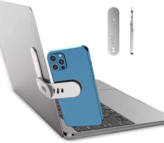 Laptop Phone Holder, Magnetic Phone Mount, Adjustable Laptop Stand, Laptop or Desktop Monitor Side Mount Phone Holder, Foldable Laptop Side Mount Clip, Foldable Computer Expansion Bracket  Generic   
