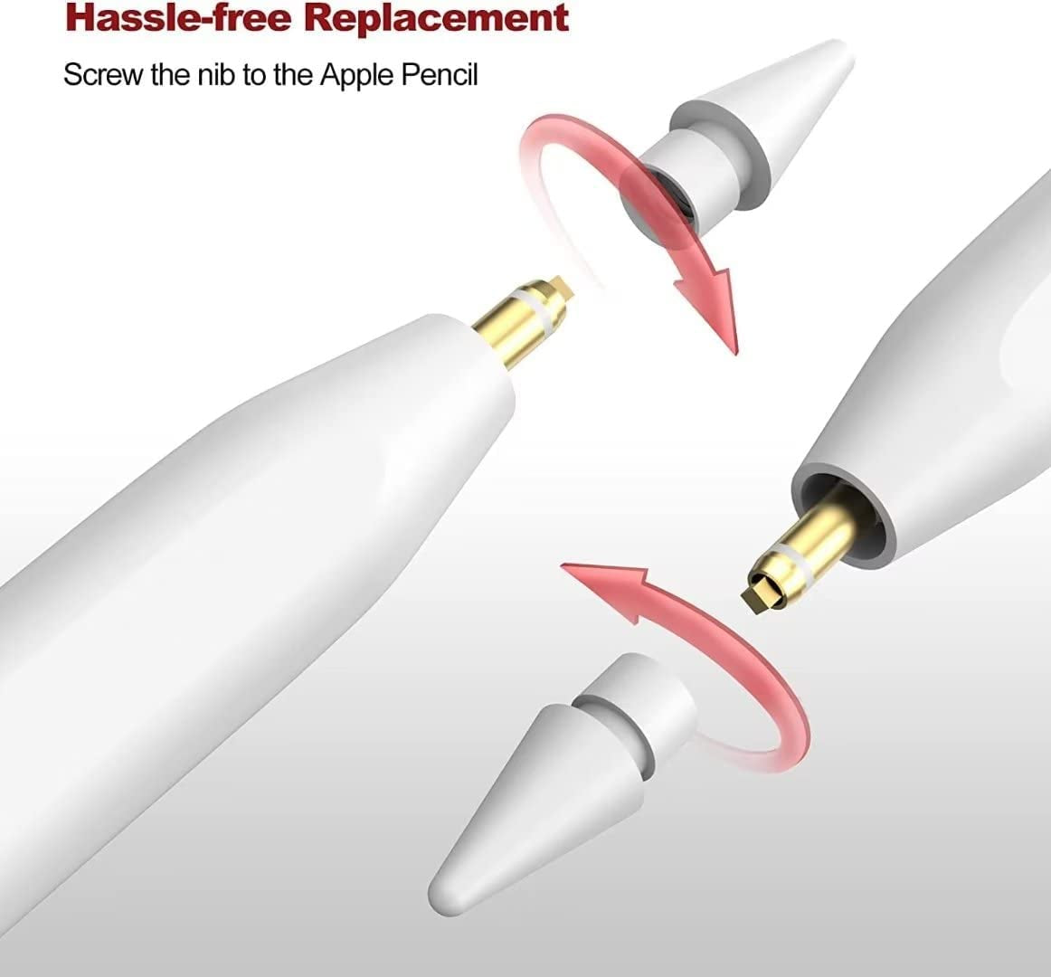Alikiai 4 Pack Tips for Apple Pencil,Stylus Tips,Pencil Tips for Ipad,Replacement Pen Nibs Compatible with Ipad Air Mini Pro Apple Pencil 1St & 2Nd Generation  Alikiai   