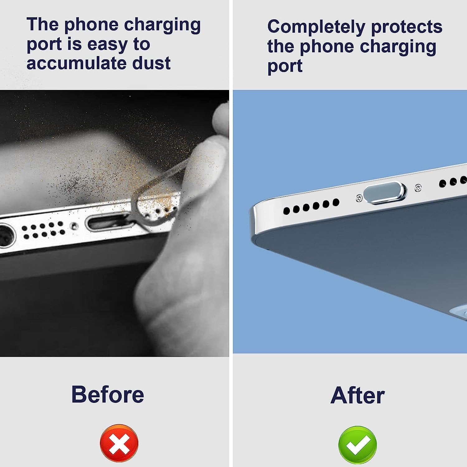 ASKUBSKU anti Dust Plugs for Iphone 14 Pro Max 13 12 SE [5 Pack], Lightning Port Plugs for Apple Iphone Charging Port Protector Anti-Dust Plug for Iphone 13 Pro Max SE 12 11 X XR for Airpods Pro  ASKUBSKU   