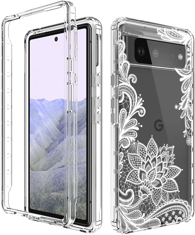 Yodueiv for Pixel 6 Pro Case,Pixel 6 XL G8VOU Case, Full-Body Cute Clear Floral Pattern Protective Phone Cover Case for Google Pixel 6 Pro 5G (Flower)  Yodueiv Mandala  