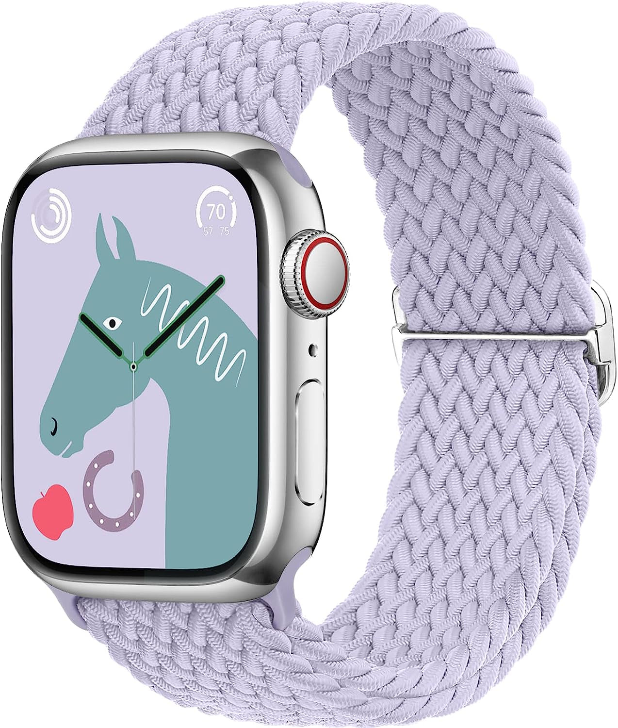 Transjoy Braided Stretchy Adjustable Watch Band for Apple Watch Band 38Mm 40Mm 41Mm 42Mm 44Mm 45Mm for Women Men, Soft Nylon Elastic Straps Solo Loop Wristbands for Iwatch Series 8 7 6 SE 5 4 Ultra  TransJoy Purple Fog 38MM/40MM /41MM 