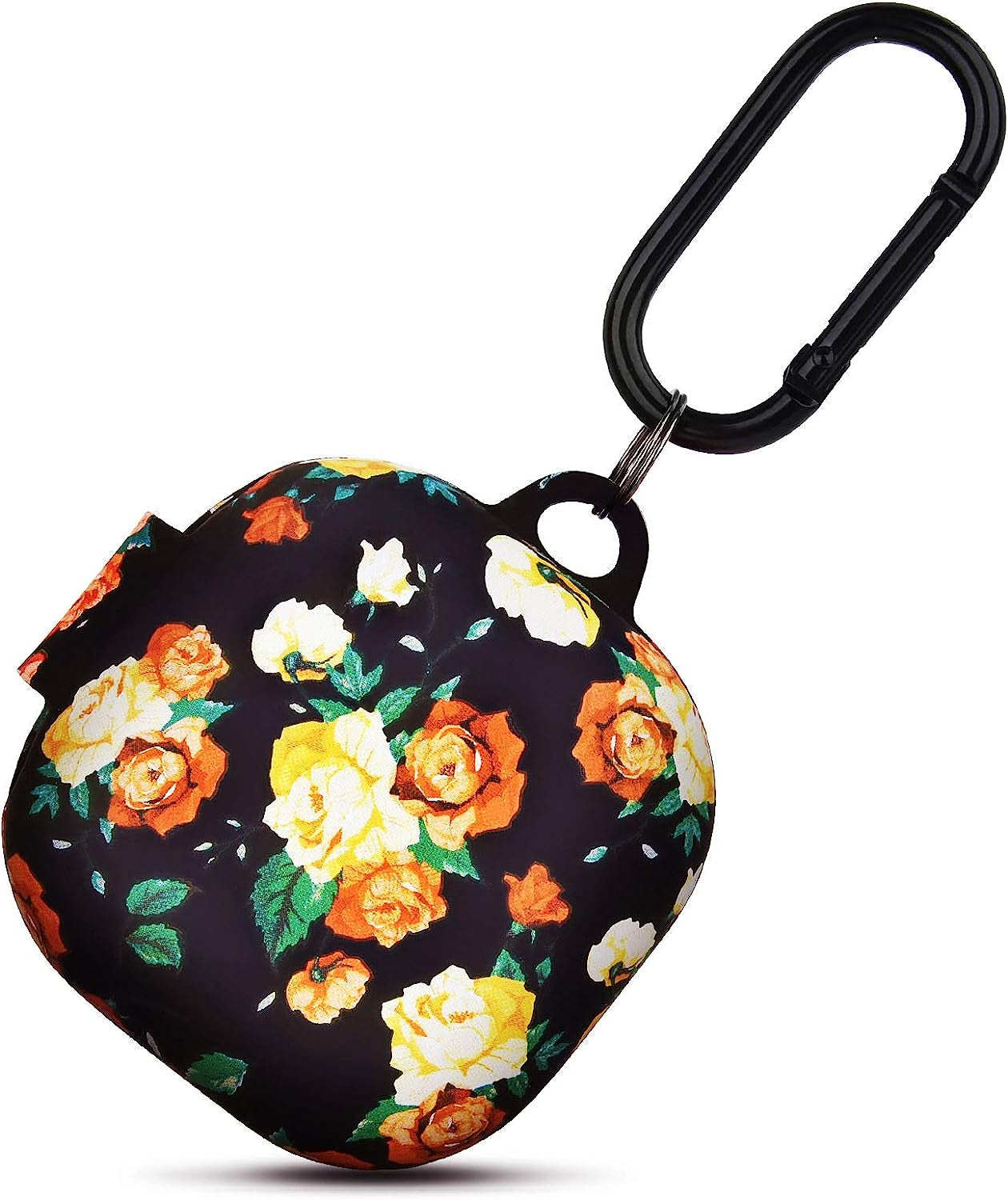 AIRSPO Floral Print Silicone Case Compatible with Samsung Galaxy Buds 2 Case (2021) / Galaxy Buds Pro Case (2021) / Galaxy Buds Live Case (2020) (Black Rose)  AIRSPO   