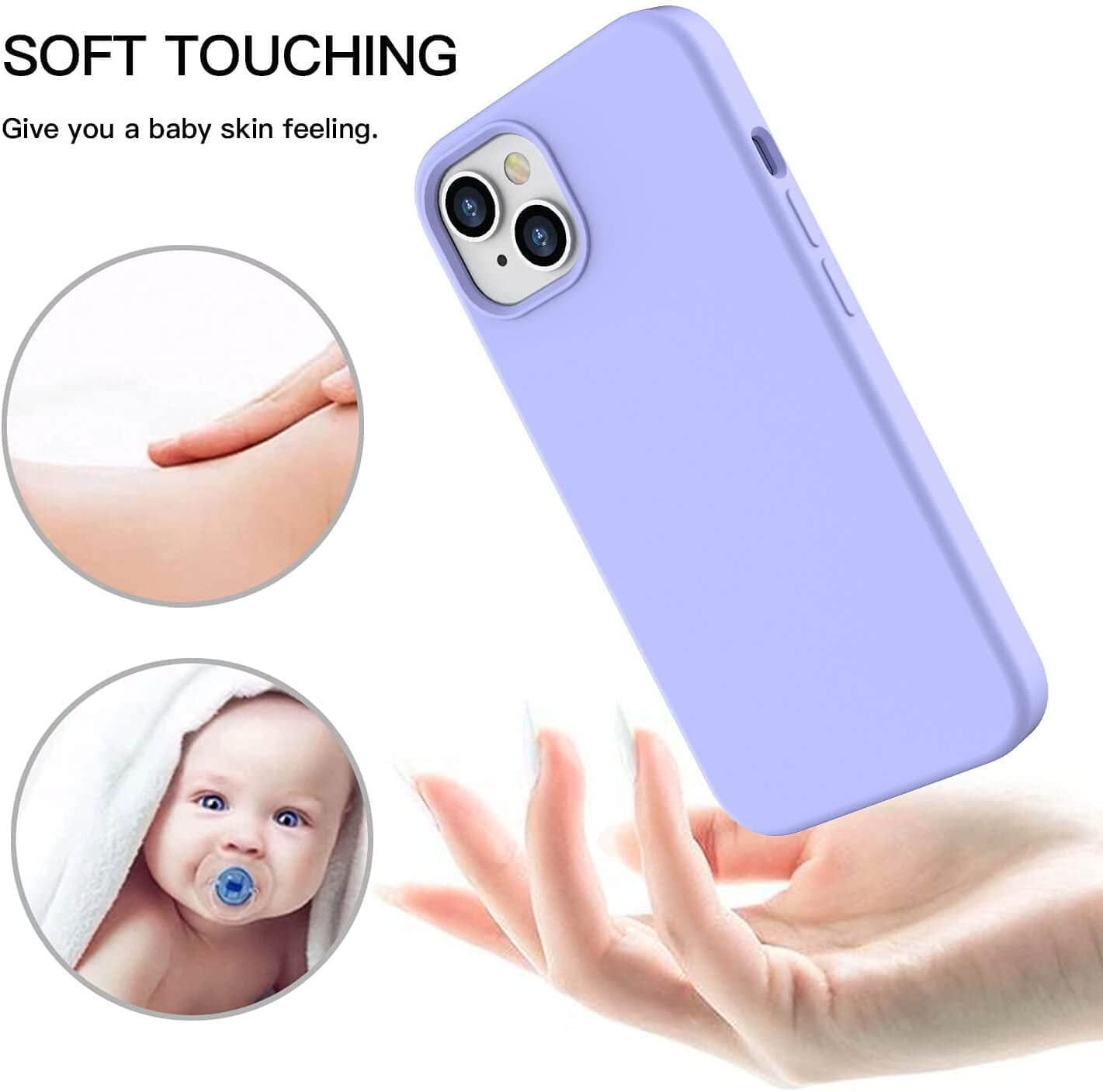 ZUSLAB Real Silicone Case Compatible with Apple Iphone 13 Mini Case 5.4 Inch (2021), Liquid Silicone Anti-Scratch Gel Rubber Shockproof Cover Drop Full Protection Case- Purple  ZUSLAB   