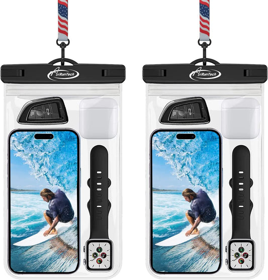 Airuntech Large Universal Waterproof Case, Waterproof Phone Pouch Compatible with Iphone 14 Pro Max/13/12/11/Xr/X/Se//8/7, Galaxy S22/S21, Note 20 Pixel/Oneplus Underwater Phone Protector Vacation  AiRunTech   