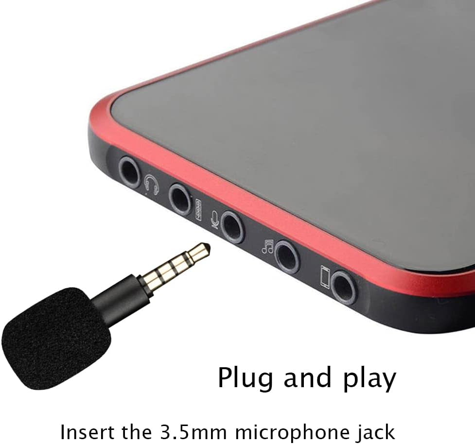 Mini Portable Microphone Jack 3.5Mm Aux 4 Pole/ 3 Pole Karaoke Mic for Recorder Mobile Phone Smart Phone Computer Laptop (Black 4 Pole)  Generic   