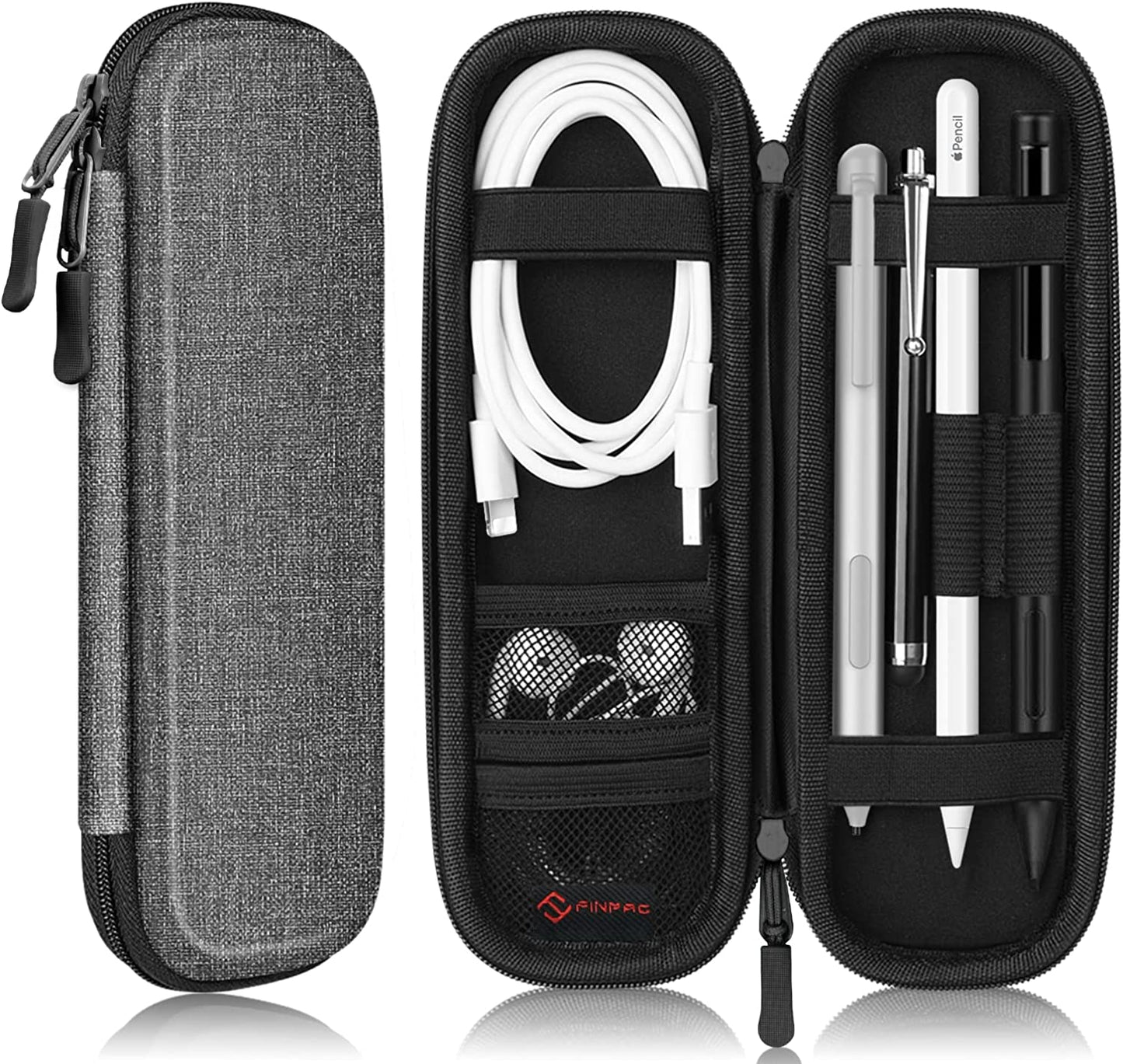 Fintie Holder Case for Apple Pencil (1St and 2Nd Generation), PU Leather Protective Carrying Bag Sleeve Compatible with Apple Pen Accessories, USB Cable, Samsung Stylus, Lilac Marble  Fintie Gray  