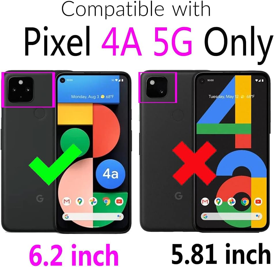 FDCWTSH Compatible with Google Pixel 4A 5G 6.2 Wallet Case Wrist Strap Lanyard Leather Flip Cover Card Holder Stand Cell Phone Cover for Pixel4A5G UW Pixel4A 5G Pixle A4 G5 Pixle 4A5G 5XL Rose Gold  FDCWTSH   