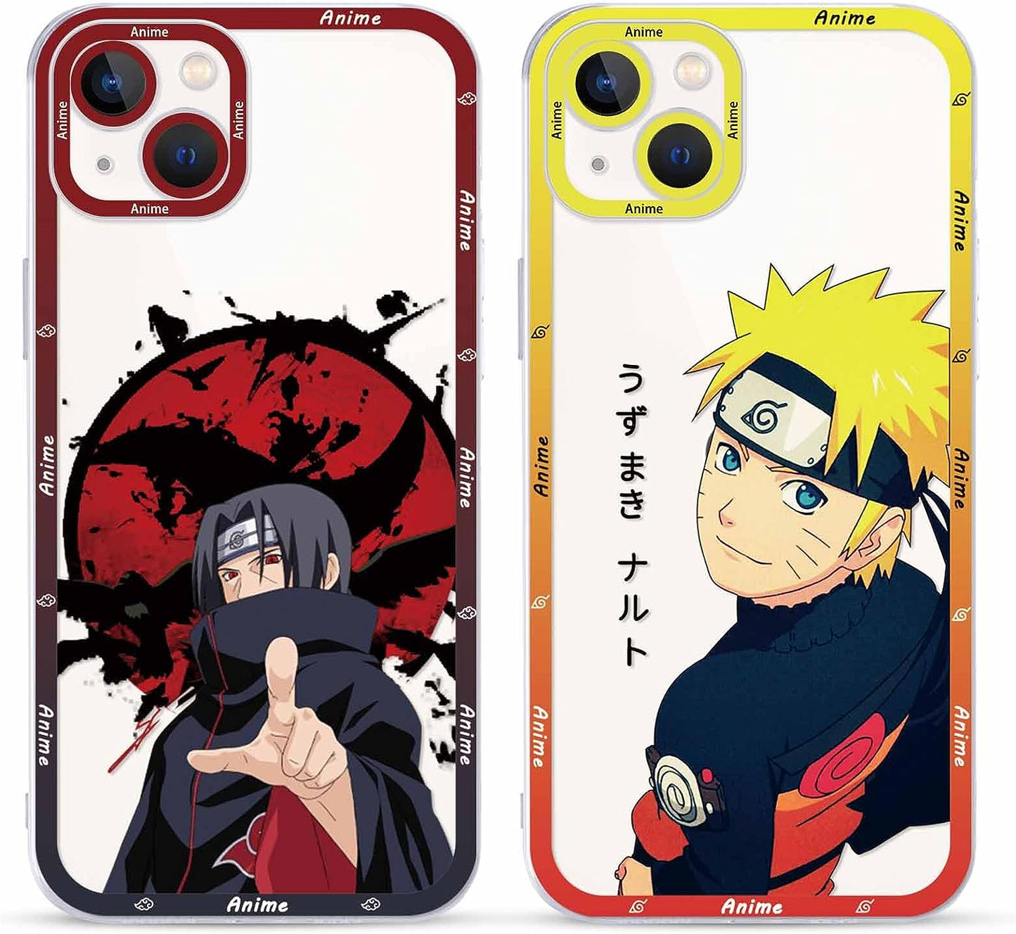 2 Pack Japanese Anime Case for Iphone 12 Mini Clear Case 5.4", Cool Manga Cute Pattern Design, Cartoon Comics Character Cases for Men Boys Women Girls, Soft TPU Funda for Iphone12 Mini, Transparent  ZXT US Iphone 13 Mini  