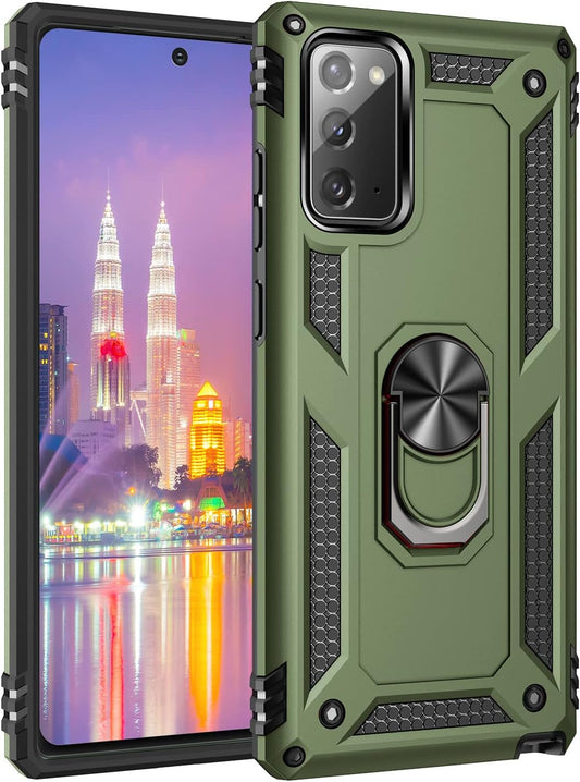 Meifei Galaxy Note 20 Case, Samsung Galaxy Note 20 Case, Military Grade 360 Degree Rotating Metal Ring Holder Kickstand Protective Phone Cover Case for Samsung Galaxy Note 20 5G, Green  Meifei   