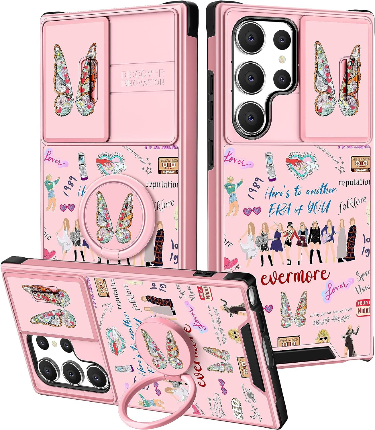 Oqpa for Samsung Galaxy S22 Ultra Case Cute Cartoon Case with Camera Cover+Ring Holder for Women Girly Girls Boys Kids Galaxy S22 Ultra Kawaii Funny Unique Case for Samsung S22 Ultra, Happy Miki  meitong2020 Taile Style  