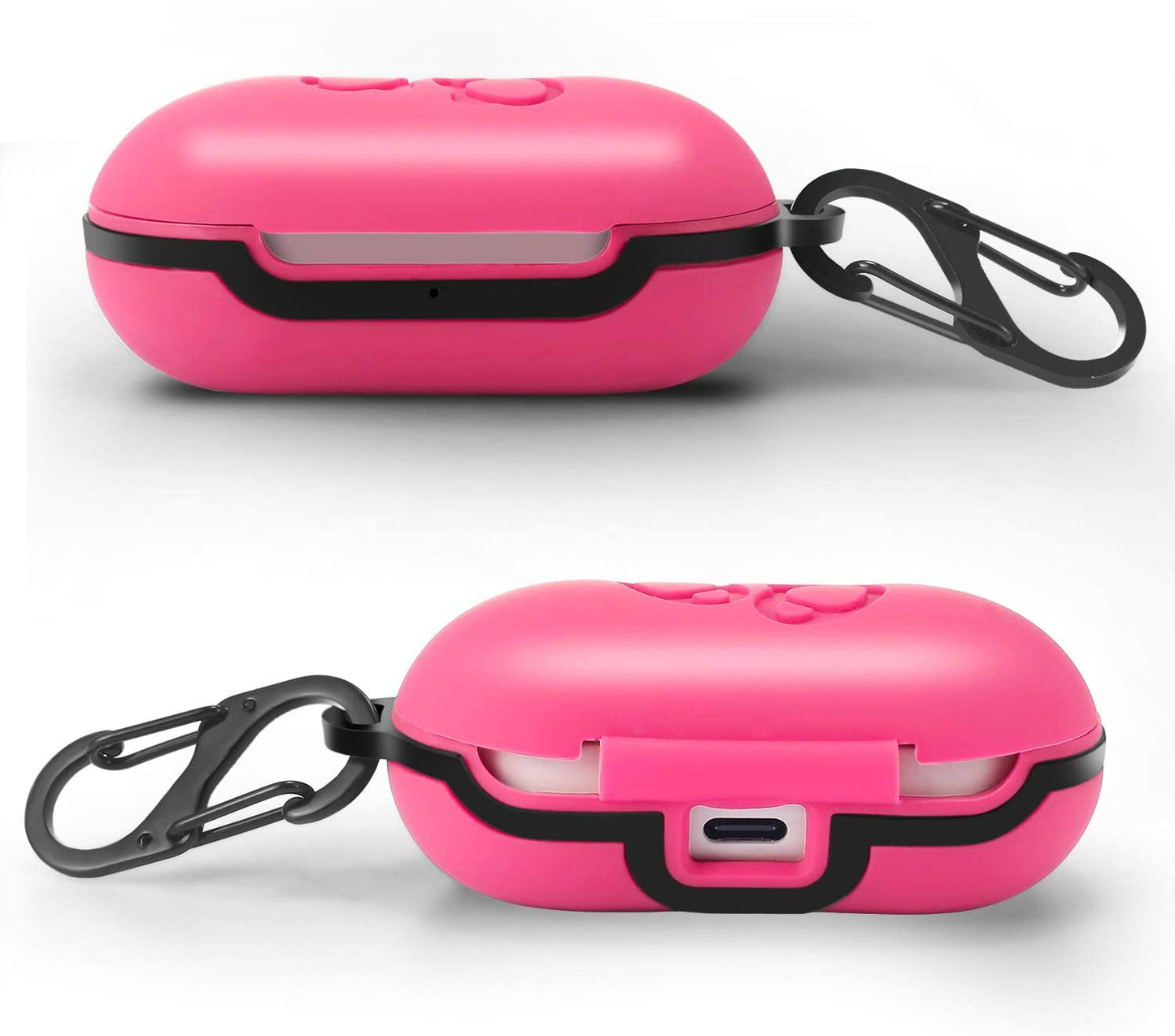 Lizhi Case for Samsung Galaxy Buds + plus (2020) / Galaxy Buds (2019), Galaxy Earbuds Silicone Skin Cover Shock-Absorbing Protective Case with Keychain, Hot Pink  LiZHi   