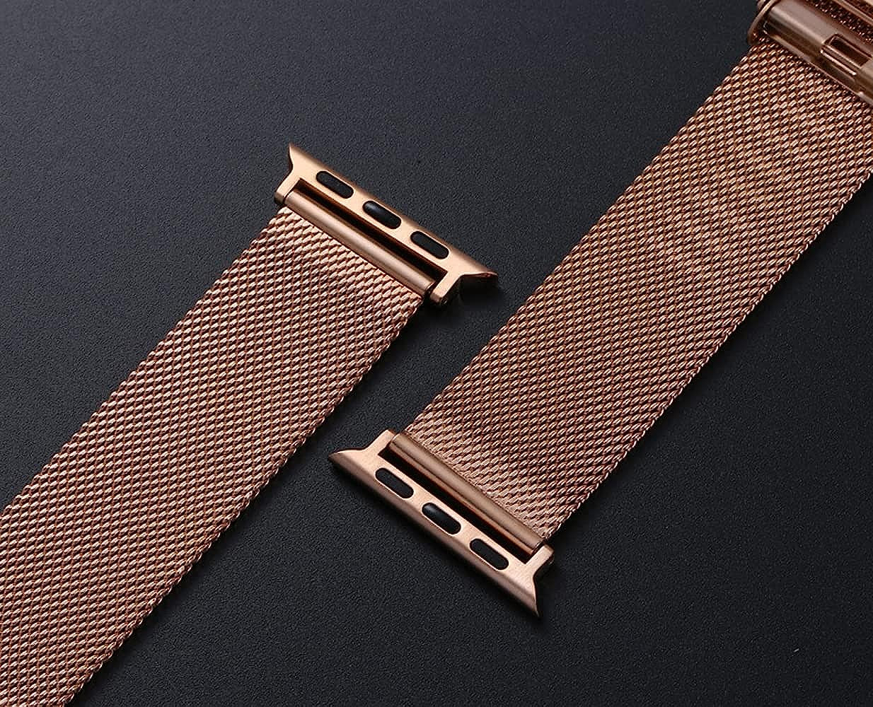 BHGOCA Compatible with Apple Watch Band Series 8 7 6 5 4 3 2 1 44Mm 38Mm 45Mm 40Mm 41Mm 49Mm 42Mm 38Mm, Stainless Steel Mesh Loop Watch Band for Iwatch Bands, Gold Apple Watch Bands for Women  BHGOCA   