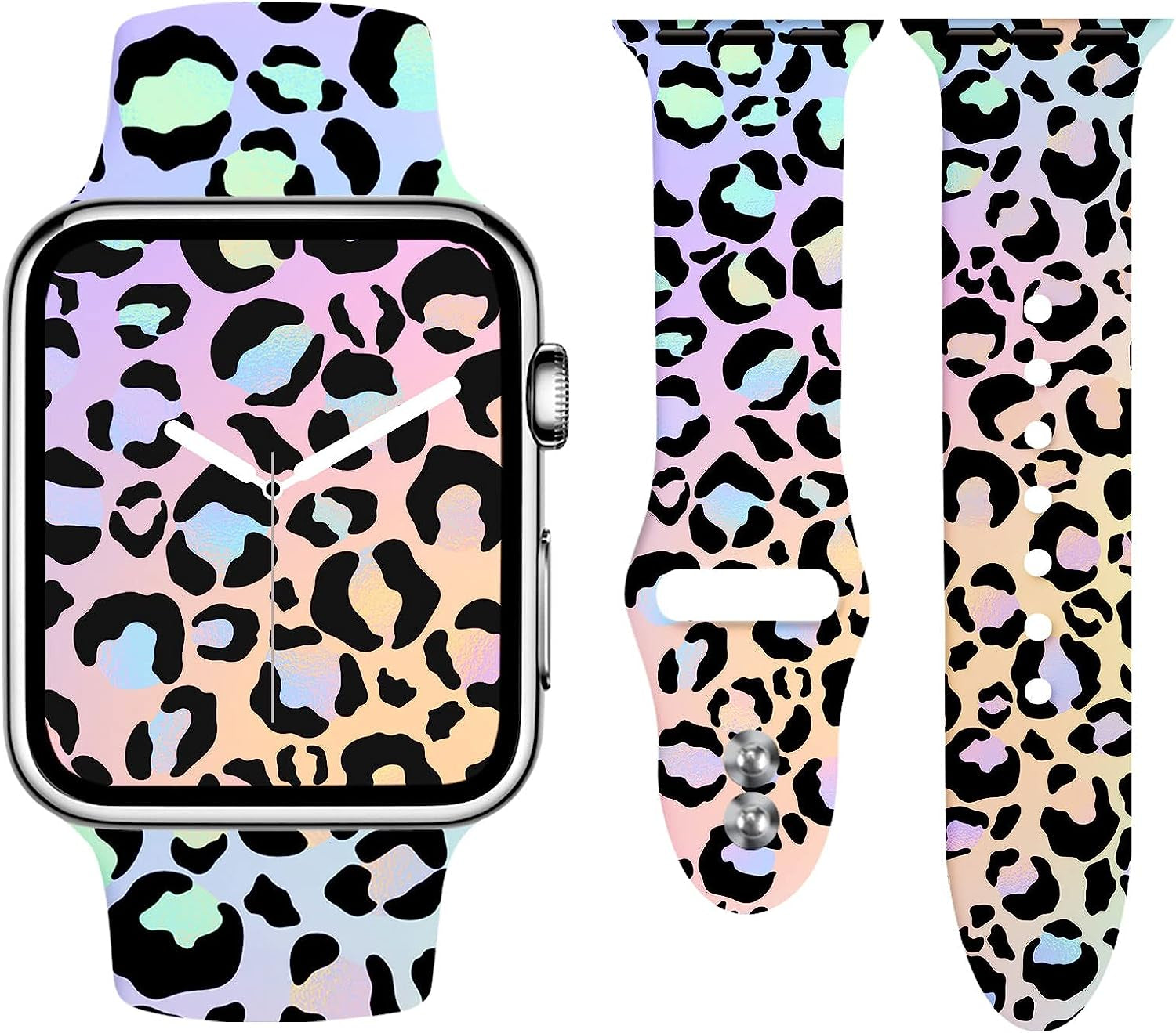 LHWINYI Compatible with Leopard Apple Watch Band for Women 38Mm 40Mm 41Mm 42Mm 44Mm 45Mm 49Mm, Cheetah Print Iwatch Bands for Series Ultra SE 8 7 6 5 4 3 2 1  LHWINYI Gradient Leopard 42/44/45/49mm(M/L) 