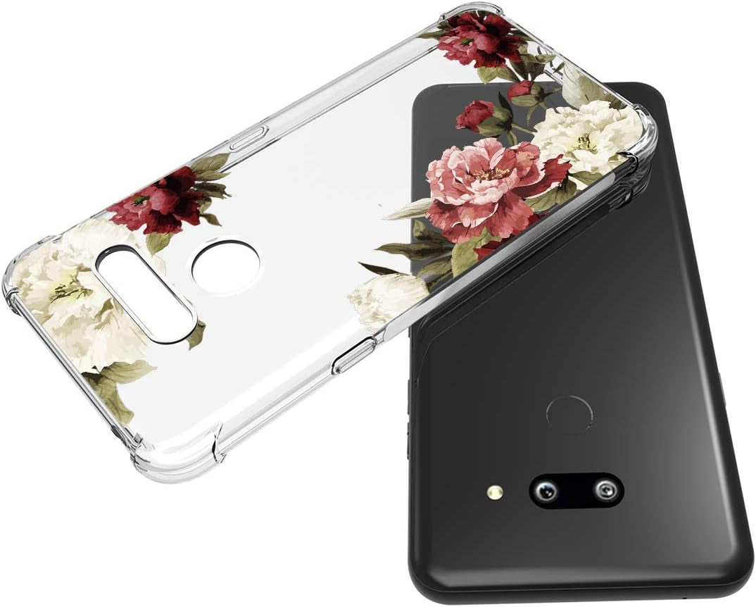 Ueokeird for LG G8 Thinq Case, for LG G8 Case with Flowers, Slim Shockproof Clear Floral Pattern Soft Flexible TPU Back Phone Protective Cover for LG G8 Thinq (2019 Release) (Blossom Flower)  Ueokeird   