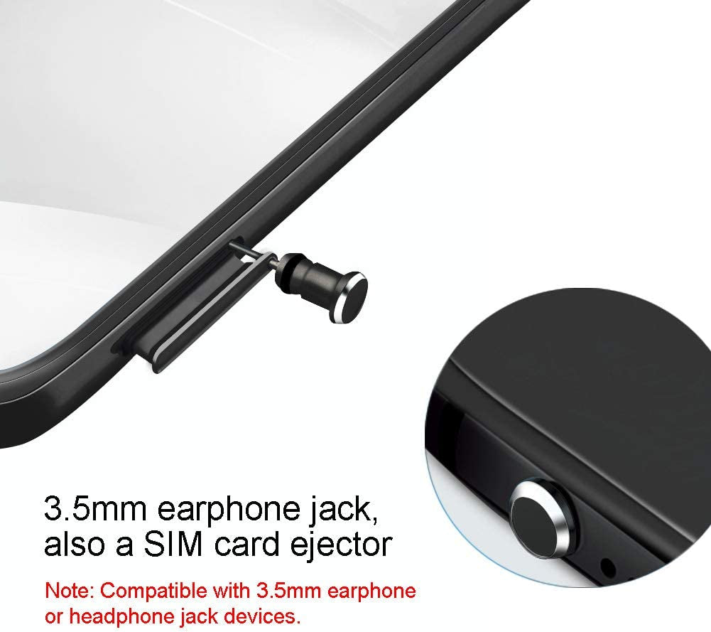 VIWIEU USB Type C Dust Plugs Charging Port Cover Caps with Earphone Jack Pin and Cable Protectors 2 Pack Compatible with Samsung Galaxy S22/S21/S20+ Ultra/Z Flip 4/Z Fold 4, Pixel 6A Oneplus 10T Black  VIWIEU   